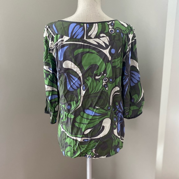 Jaloux Abstract Print Silk Blouse - Picture 5 of 6